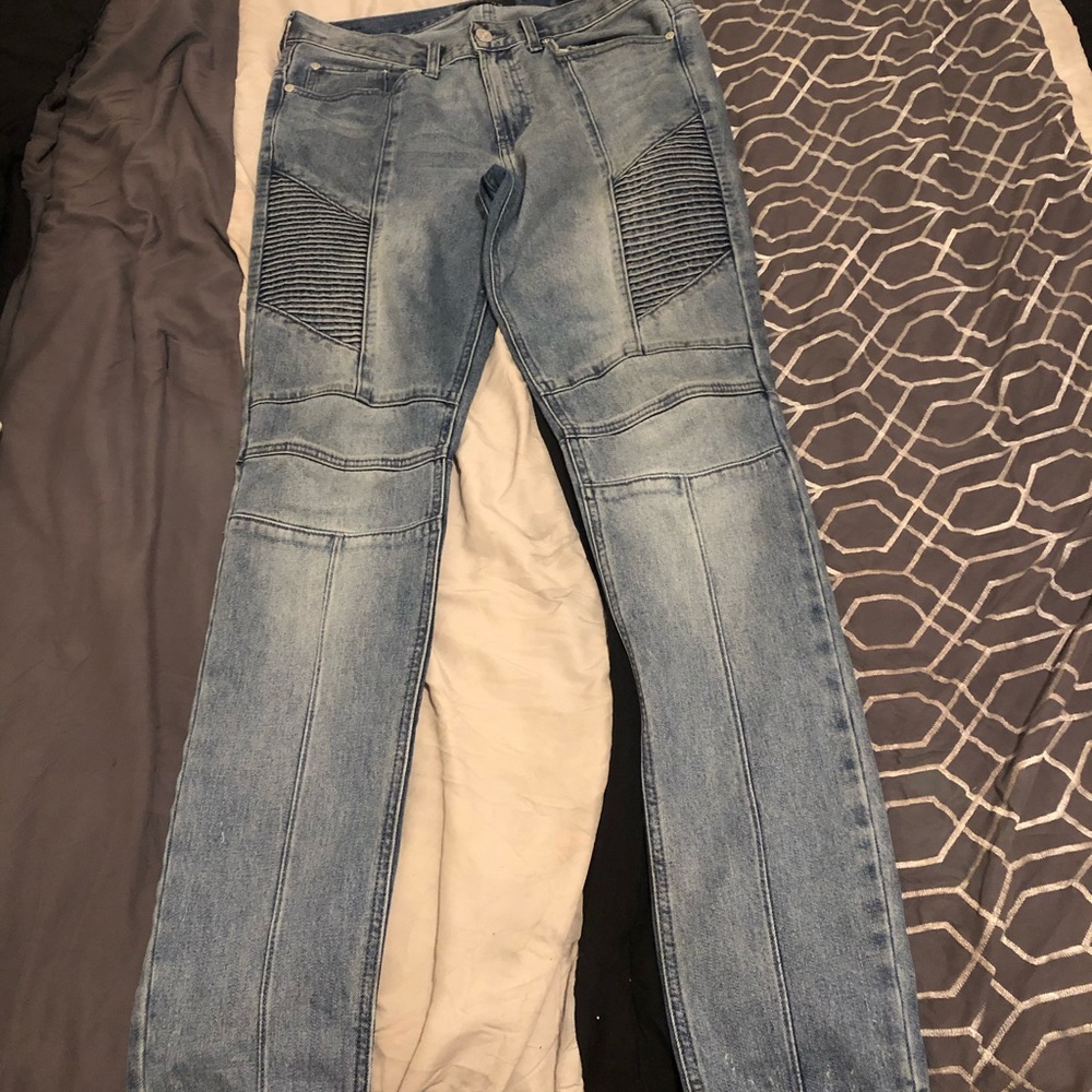 Blue denim jeans